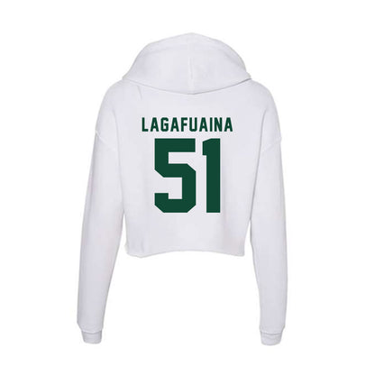 Hawaii - NCAA Football : LesterLaisene Lagafuaina - Women's Crop Fleece Hoodie-1