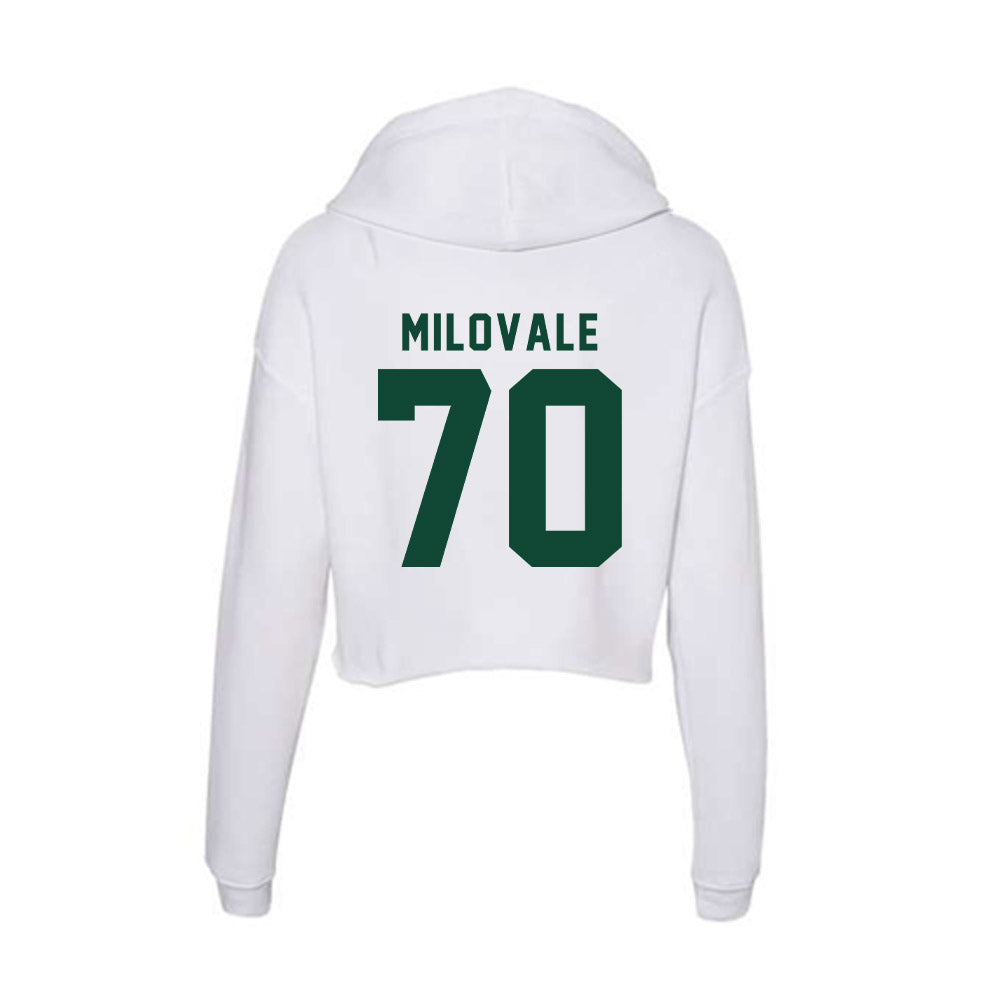 Hawaii - NCAA Football : James Milovale - Women's Crop Fleece Hoodie-1