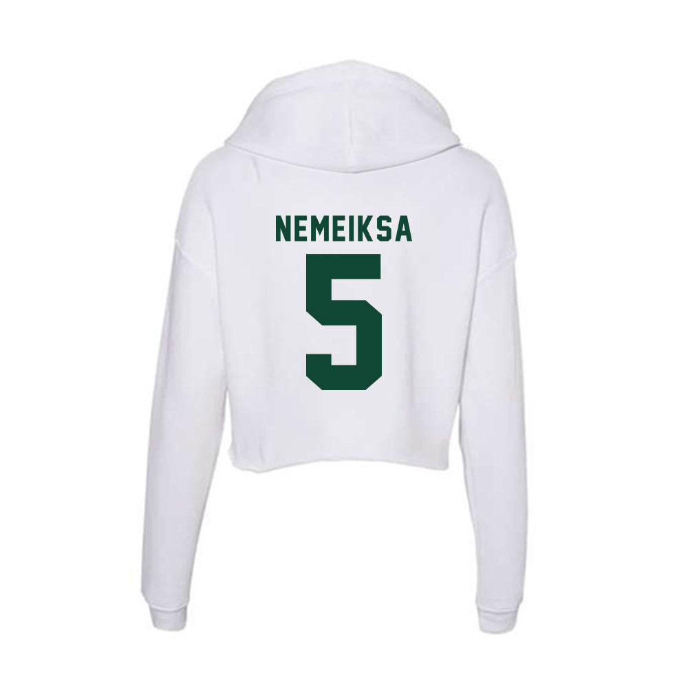 Hawaii - NCAA Men's Basketball : Gytis Nemeiksa - Women's Crop Fleece Hoodie-1