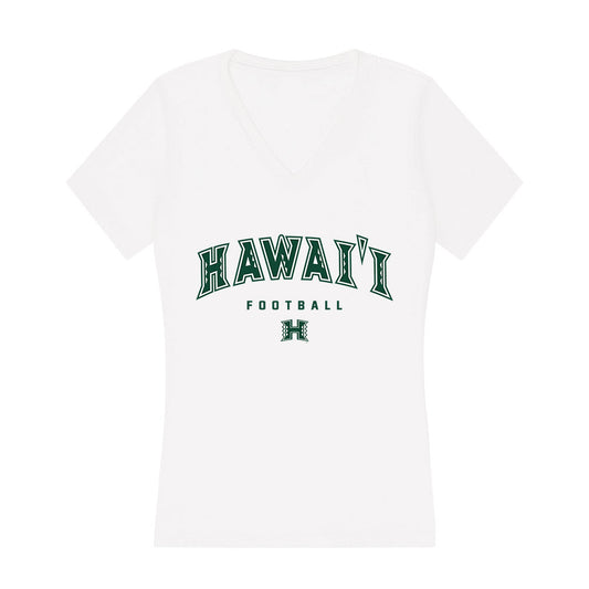 Hawaii - NCAA Football : Cam Barfield - Women's V-Neck T-Shirt-0