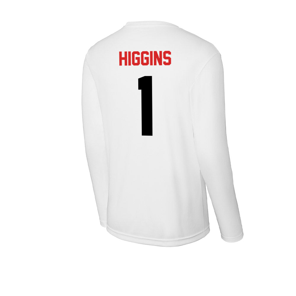Davidson - NCAA Baseball : Justin Higgins - Activewear Long Sleeve T-Shirt-1
