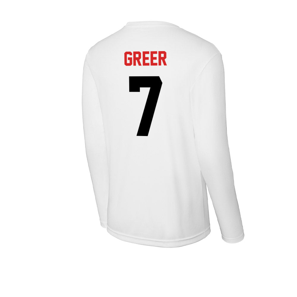 Davidson - NCAA Men's Basketball : RJ Greer - Activewear Long Sleeve T-Shirt-1