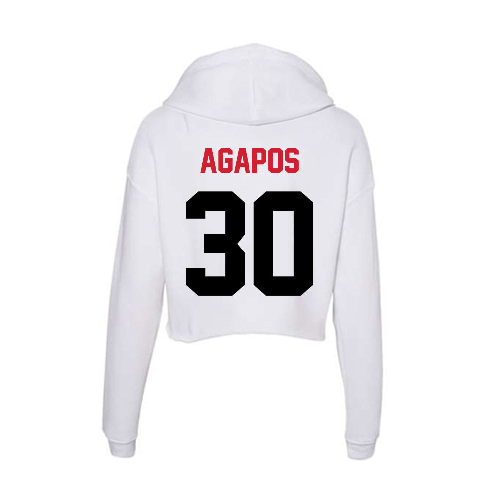 Arkansas State - NCAA Football : Andrew Agapos - Women's Crop Fleece Hoodie-1