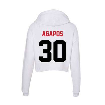 Arkansas State - NCAA Football : Andrew Agapos - Women's Crop Fleece Hoodie-1