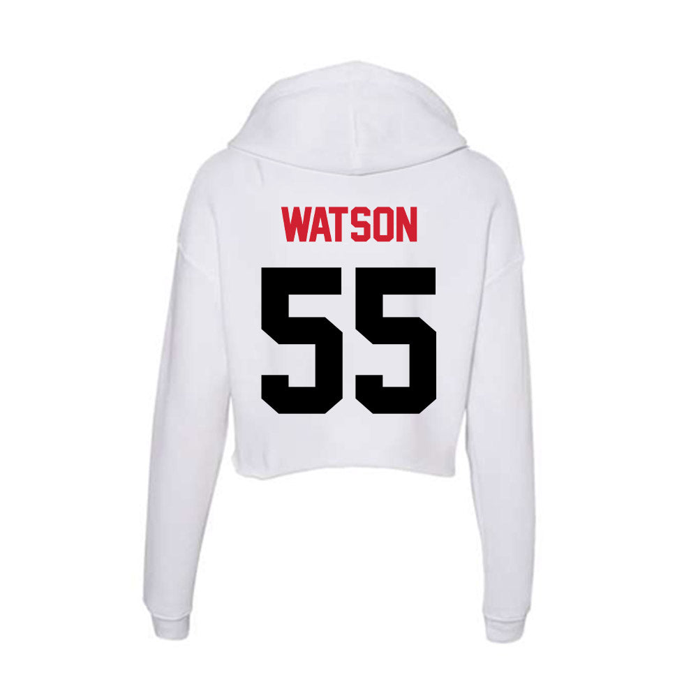 Arkansas State - NCAA Football : Aleric Watson - Women's Crop Fleece Hoodie-1