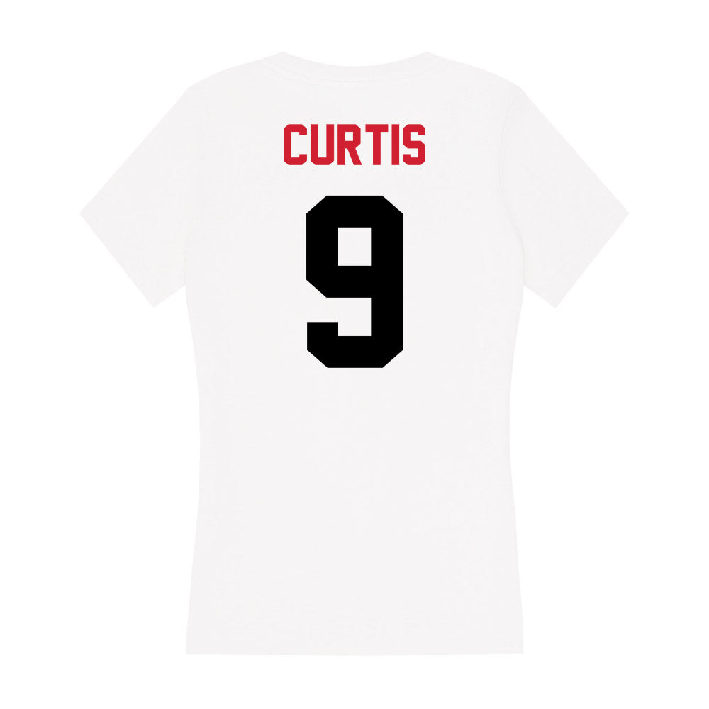 Arkansas State - NCAA Men's Basketball : OB Curtis - Women's V-Neck T-Shirt-1