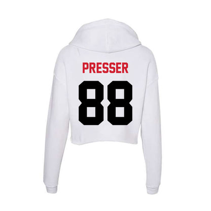 Arkansas State - NCAA Football : Calen Presser - Women's Crop Fleece Hoodie-1