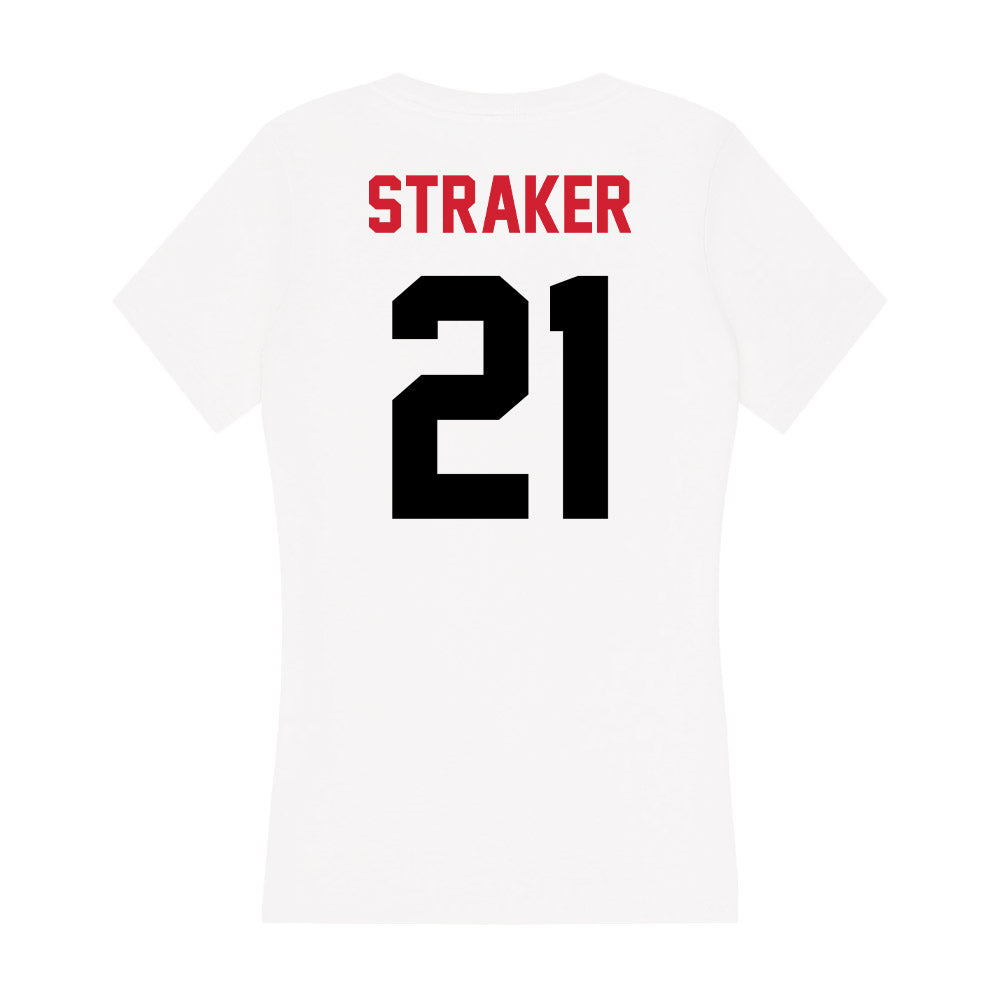 Arkansas State - NCAA Football : Melique Straker - Women's V-Neck T-Shirt-1