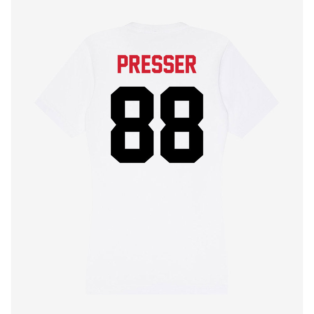 Arkansas State - NCAA Football : Calen Presser - Women's V-Neck T-Shirt-1