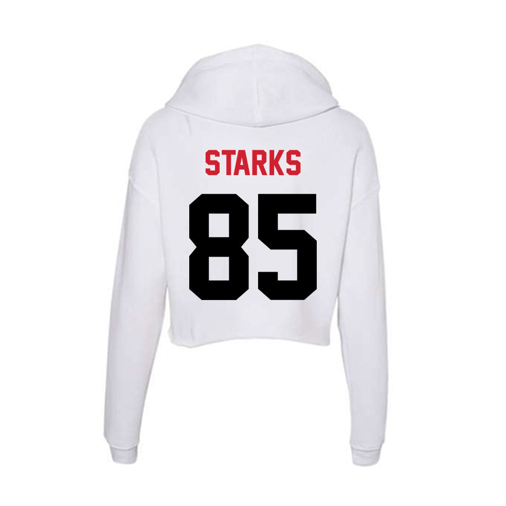 Arkansas State - NCAA Football : Tj Starks - Women's Crop Fleece Hoodie-1
