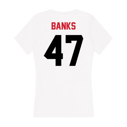 Arkansas State - NCAA Football : Lucas Banks - Women's V-Neck T-Shirt-1