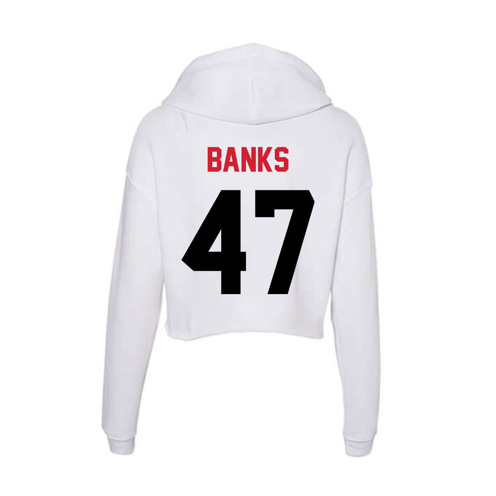 Arkansas State - NCAA Football : Lucas Banks - Women's Crop Fleece Hoodie-1