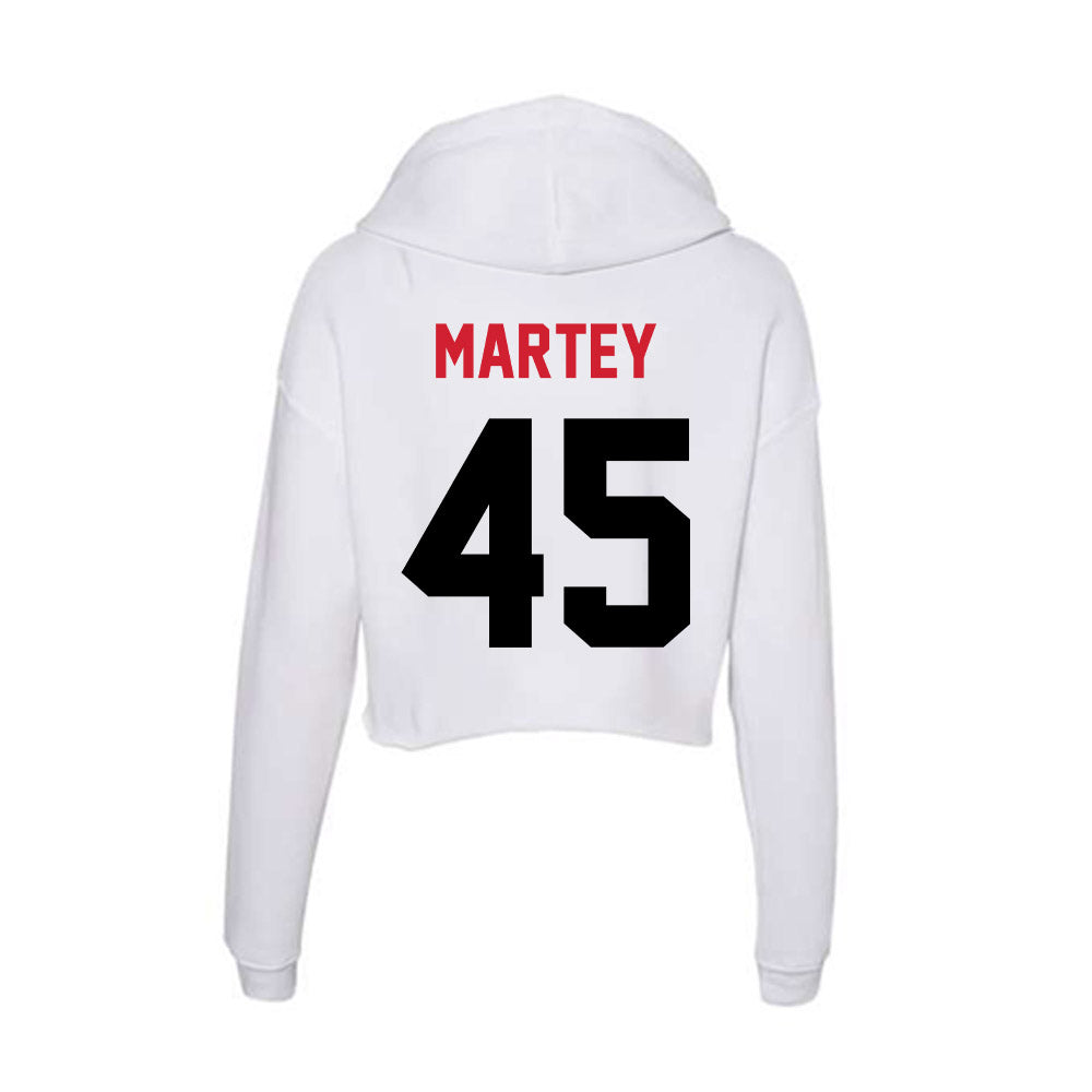 Arkansas State - NCAA Football : Nate Martey - Women's Crop Fleece Hoodie-1