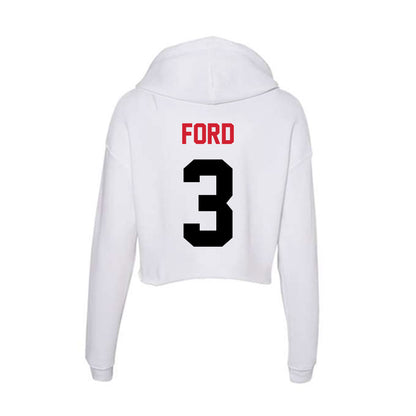 Arkansas State - NCAA Men's Basketball : Derrian Ford - Women's Crop Fleece Hoodie-1