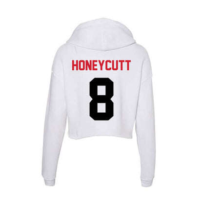Arkansas State - NCAA Men's Basketball : Weston Honeycutt - Women's Crop Fleece Hoodie-1