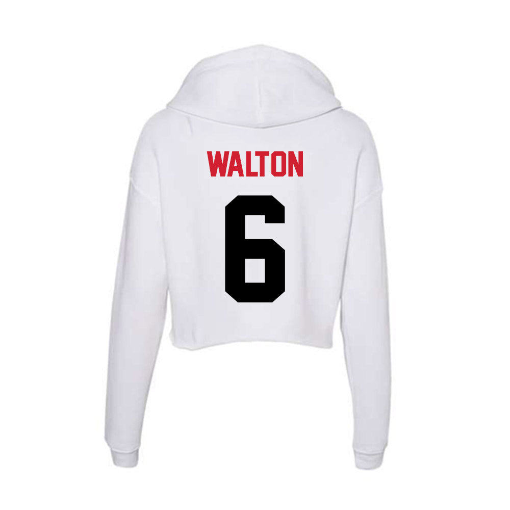 Arkansas State - NCAA Baseball : Lane Walton - Women's Crop Fleece Hoodie-1