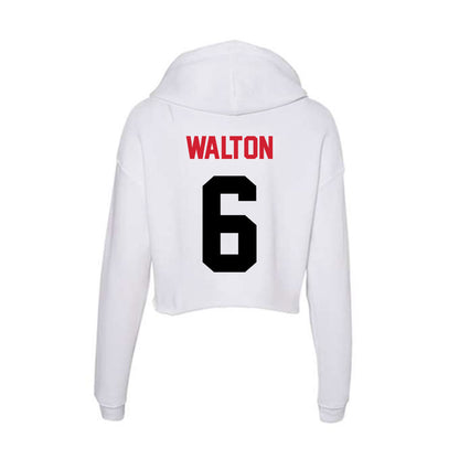 Arkansas State - NCAA Baseball : Lane Walton - Women's Crop Fleece Hoodie-1