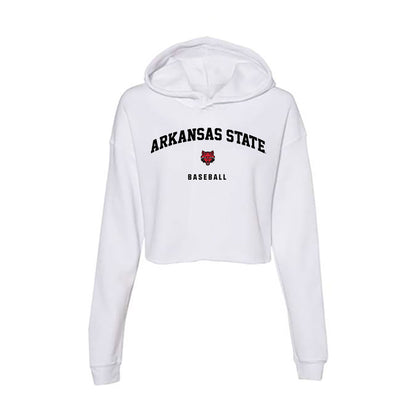 Arkansas State - NCAA Baseball : Jacob Conover - Women's Crop Fleece Hoodie-0