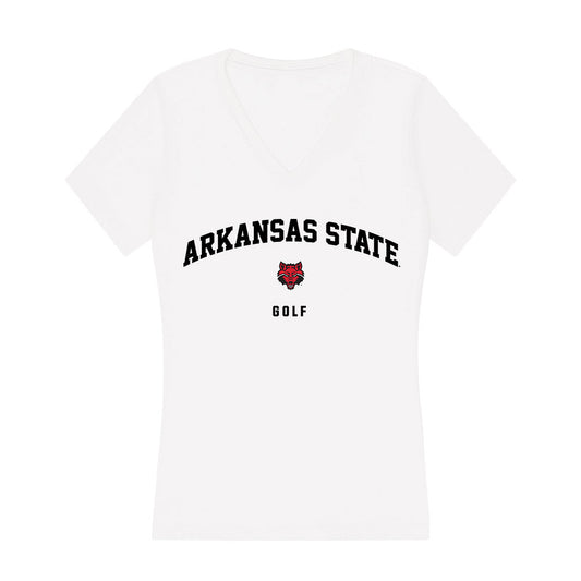 Arkansas State - NCAA Men's Golf : Milan Reed - Women's V-Neck T-Shirt-0