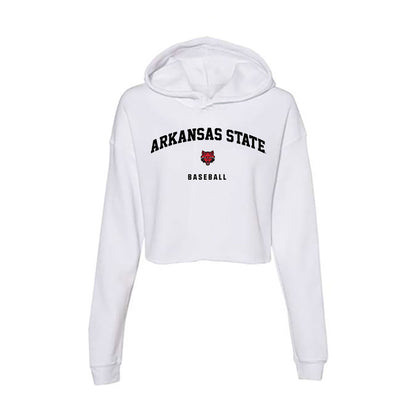 Arkansas State - NCAA Baseball : Ashton Quiller - Women's Crop Fleece Hoodie-0