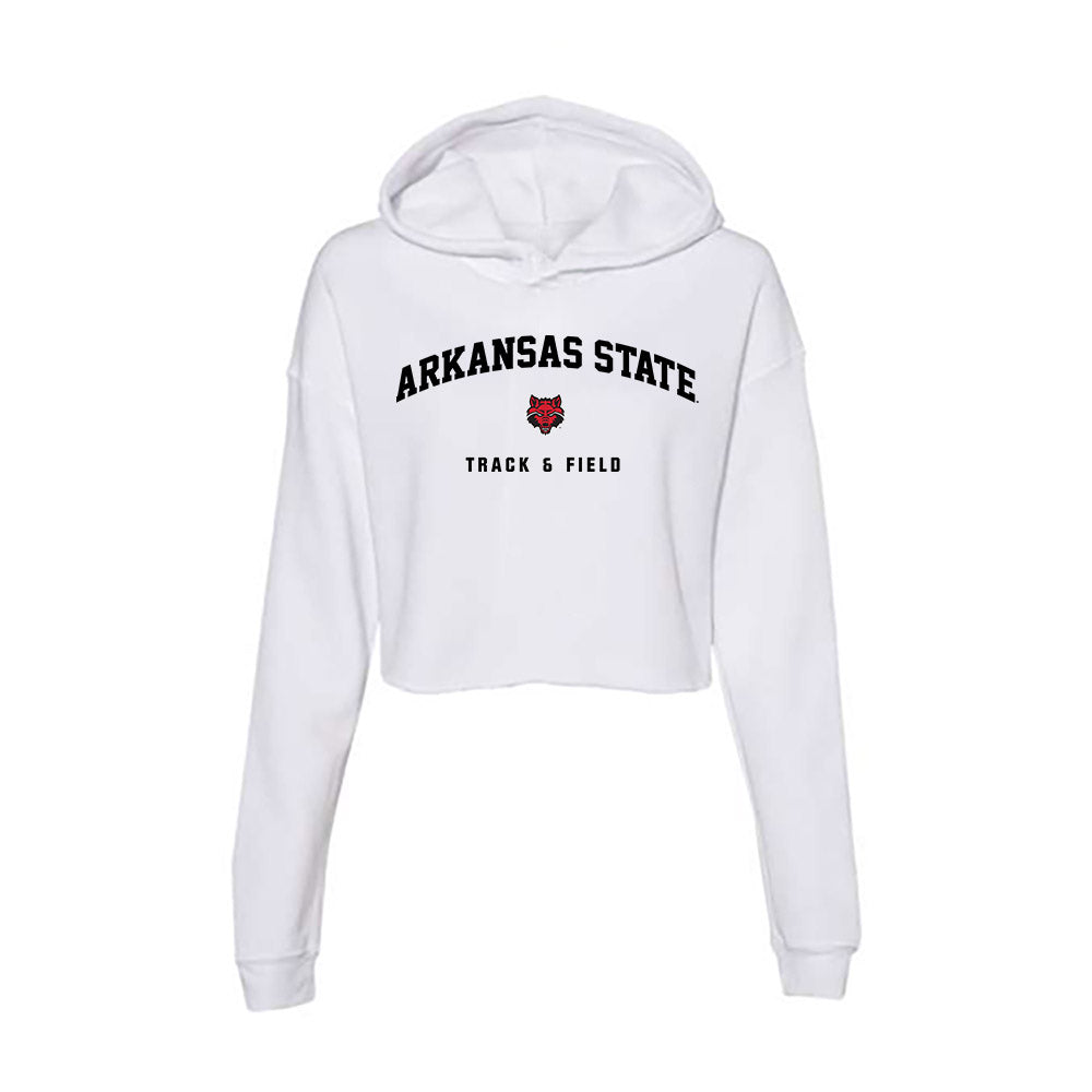 Arkansas State - NCAA Men's Track & Field : Gabe Falting - Women's Crop Fleece Hoodie-0