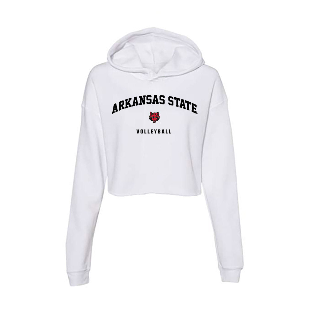 Arkansas State - NCAA Women's Volleyball : Mia Maloney - Women's Crop Fleece Hoodie-0