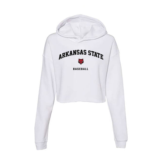 Arkansas State - NCAA Baseball : Tyler Weimer - Women's Crop Fleece Hoodie-0