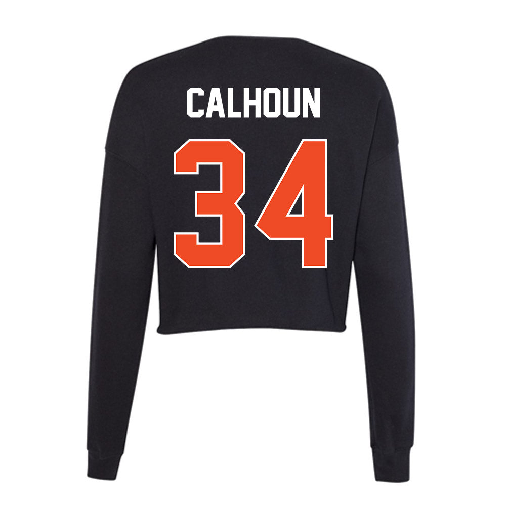 Boise State - NCAA Football : Dominik Calhoun - Women's Cropped Crew Fleece-1