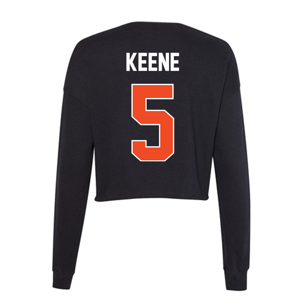 Boise State - NCAA Men's Basketball : Rj Keene - Women's Cropped Crew Fleece-1