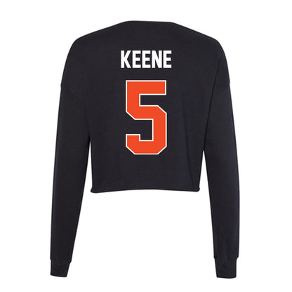 Boise State - NCAA Men's Basketball : Rj Keene - Women's Cropped Crew Fleece-1