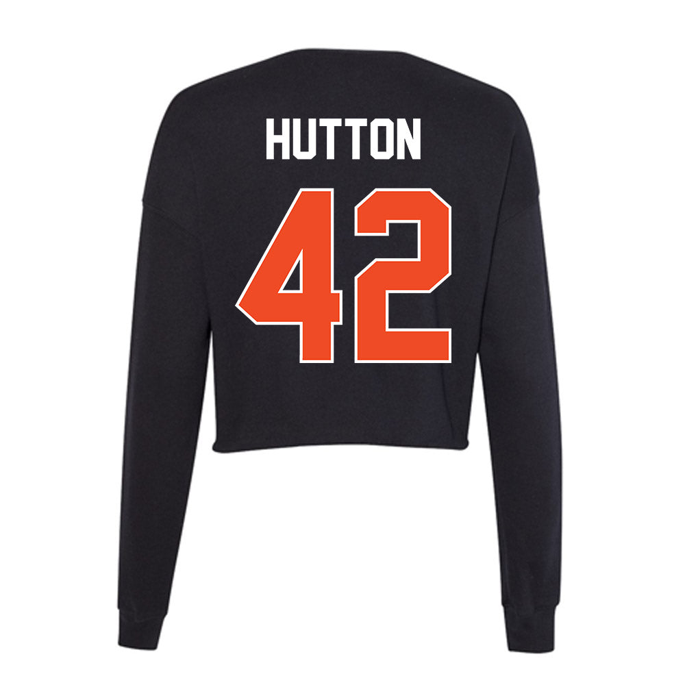 Boise State - NCAA Football : Mason Hutton - Women's Cropped Crew Fleece-1