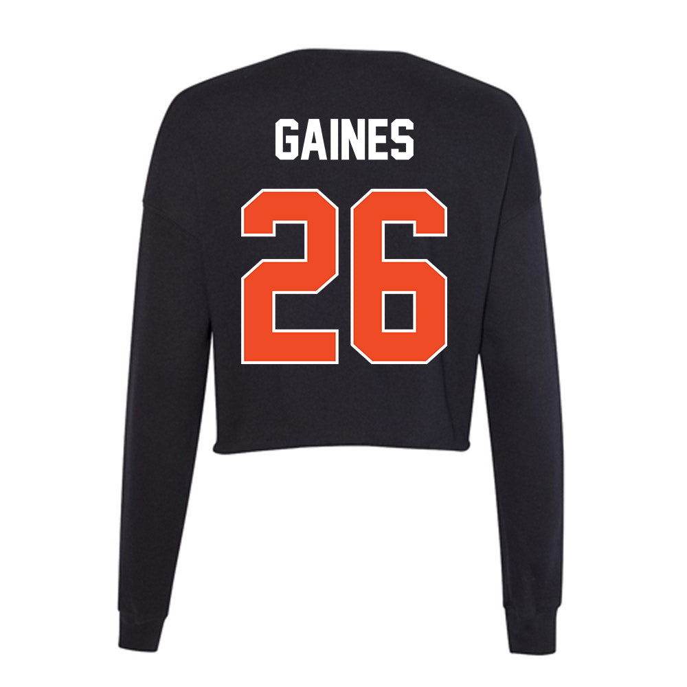 Boise State - NCAA Football : Sire Gaines - Women's Cropped Crew Fleece-1