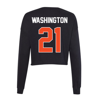 Boise State - NCAA Football : Zion Washington - Women's Cropped Crew Fleece-1