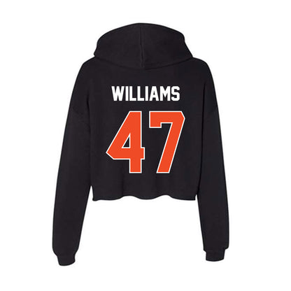 Boise State - NCAA Football : Jacob Williams - Women's Crop Fleece Hoodie-1