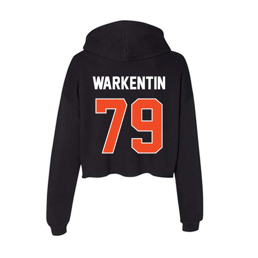 Boise State - NCAA Football : Connor Warkentin - Women's Crop Fleece Hoodie-1