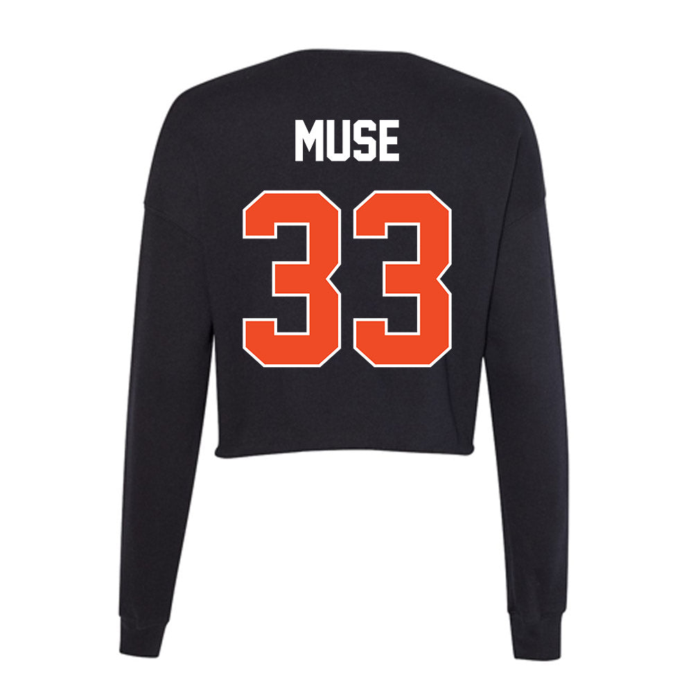 Boise State - NCAA Women's Basketball : Abby Muse - Women's Cropped Crew Fleece-1