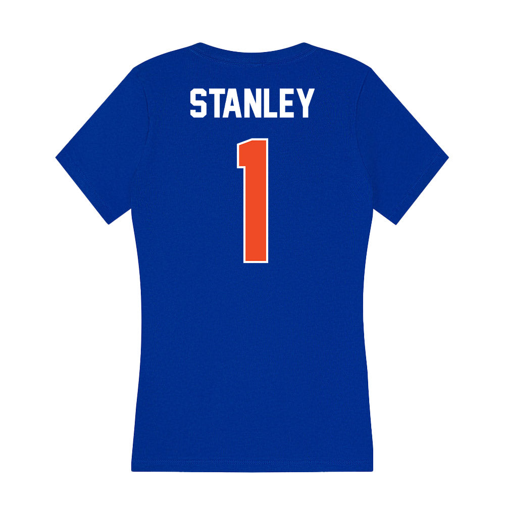 Boise State - NCAA Men's Basketball : O'Mar Stanley - Women's V-Neck T-Shirt-1