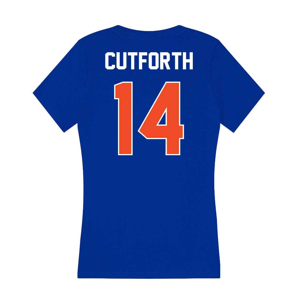 Boise State - NCAA Football : Max Cutforth - Women's V-Neck T-Shirt-1