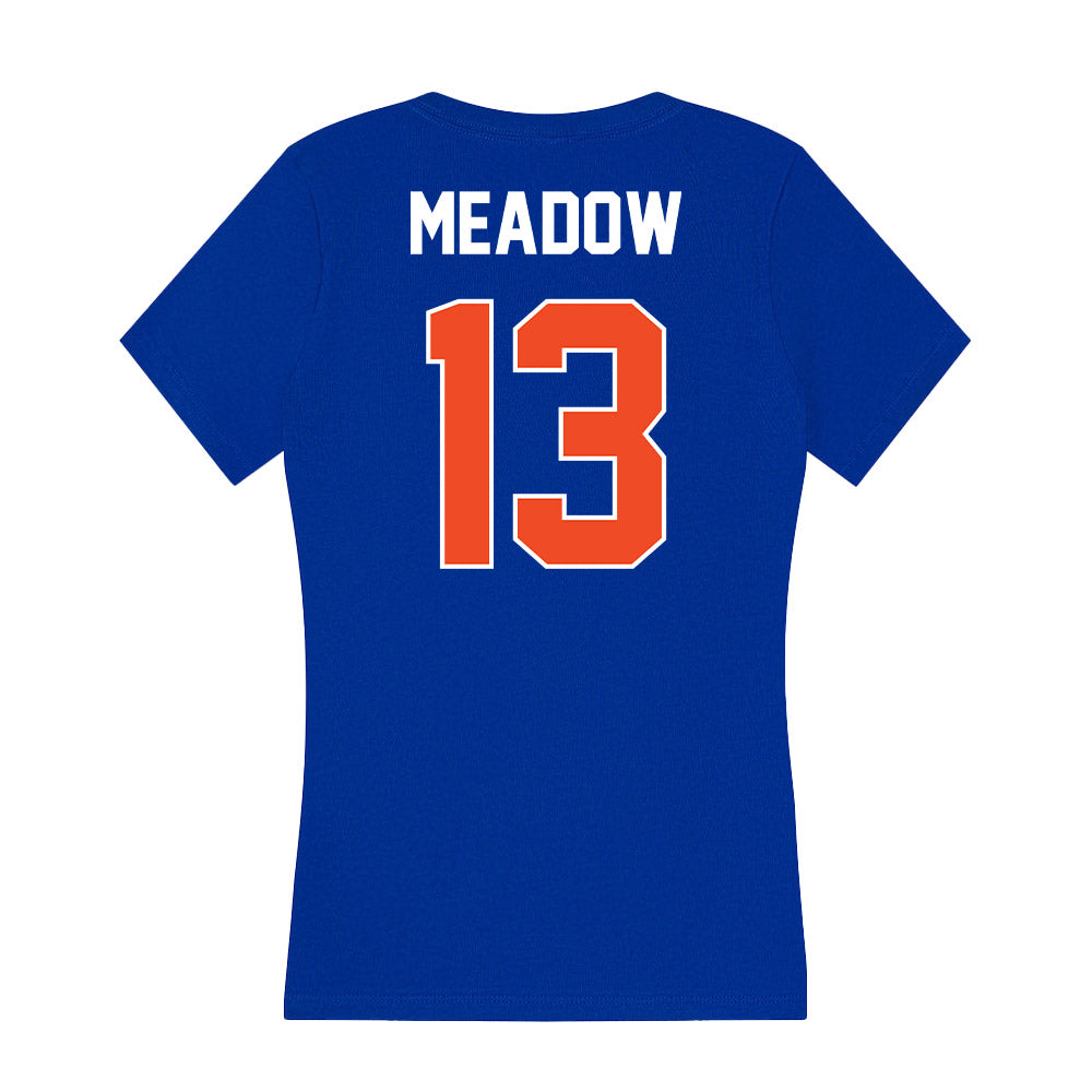 Boise State - NCAA Men's Basketball : Andrew Meadow - Women's V-Neck T-Shirt-1