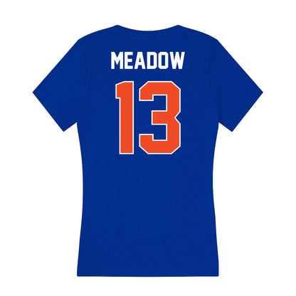 Boise State - NCAA Men's Basketball : Andrew Meadow - Women's V-Neck T-Shirt-1
