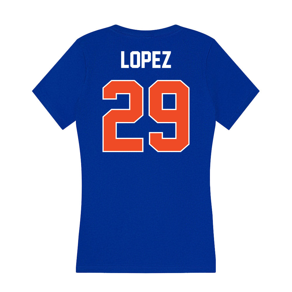 Boise State - NCAA Football : Milo Lopez - Women's V-Neck T-Shirt-1