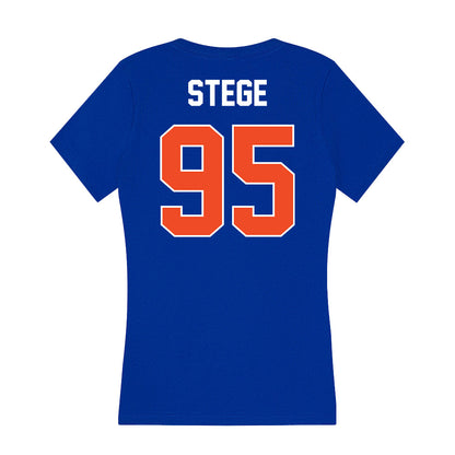 Boise State - NCAA Football : Max Stege - Women's V-Neck T-Shirt-1