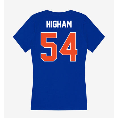 Boise State - NCAA Football : Hunter Higham - Women's V-Neck T-Shirt-1