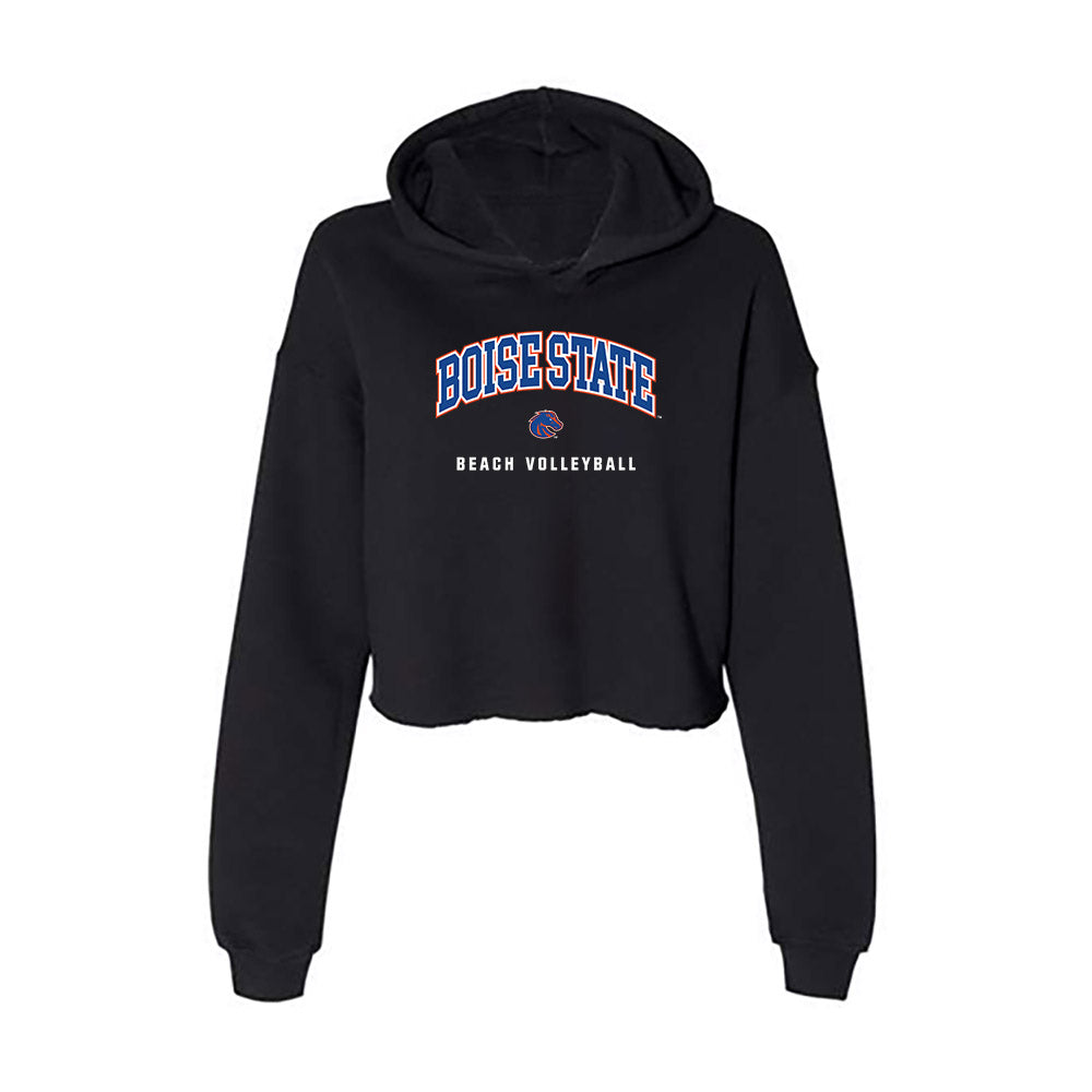 Boise State - NCAA Beach Volleyball : Addison Moss - Women's Crop Fleece Hoodie-0