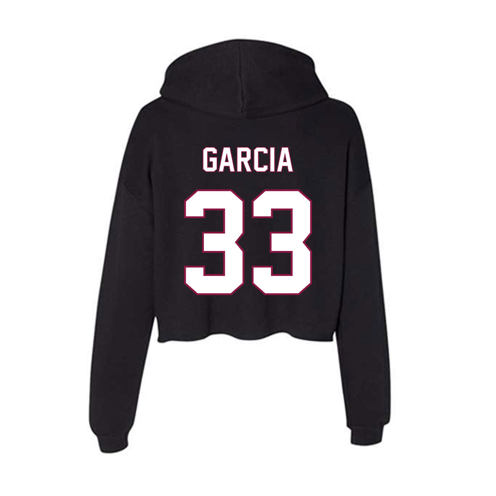 NMSU - NCAA Women's Volleyball : Rilen Garcia - Women's Crop Fleece Hoodie-1