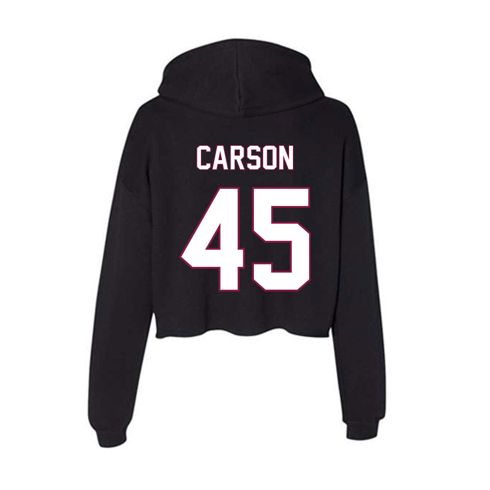 NMSU - NCAA Baseball : Cody Carson - Women's Crop Fleece Hoodie-1