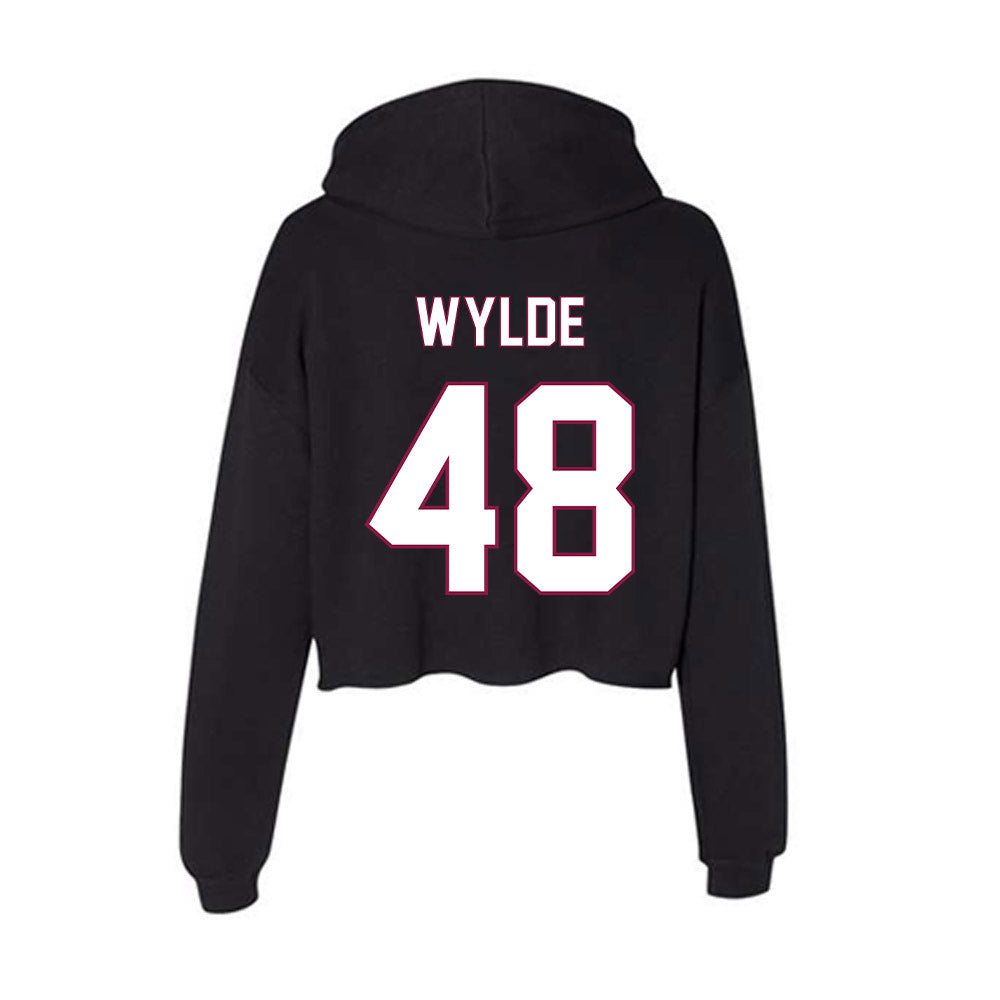 NMSU - NCAA Baseball : Connor Wylde - Women's Crop Fleece Hoodie-1