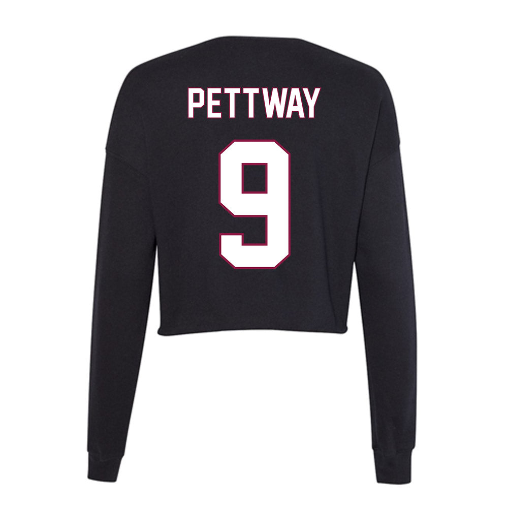 NMSU - NCAA Men's Basketball : Tanahj Pettway - Women's Cropped Crew Fleece-1