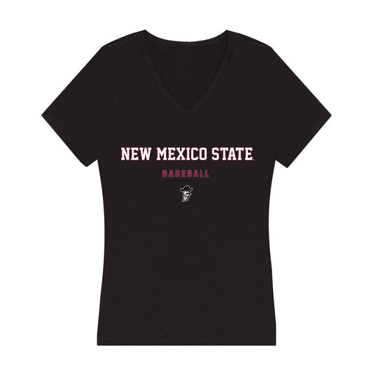 NMSU - NCAA Baseball : Jonatan Clough De Los Santos - Women's V-Neck T-Shirt-0