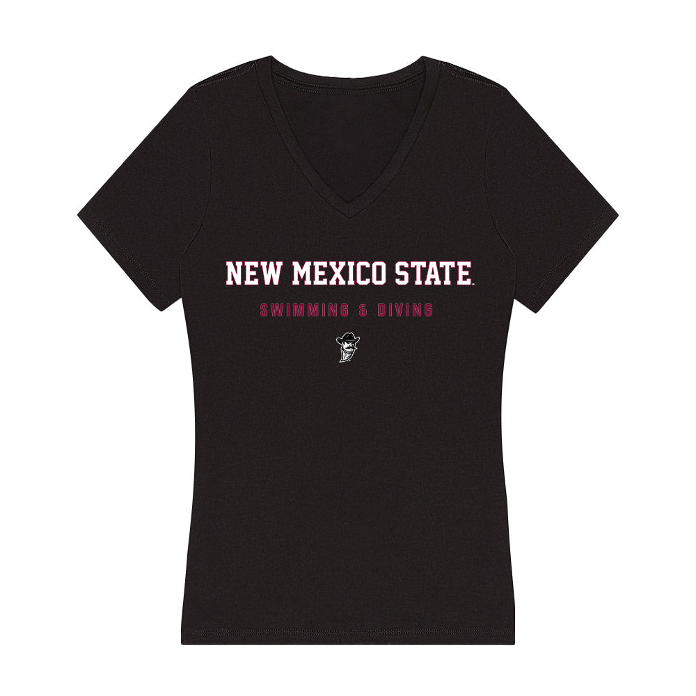 NMSU - NCAA Women's Swimming & Diving : Megan Ono - Women's V-Neck T-Shirt-0
